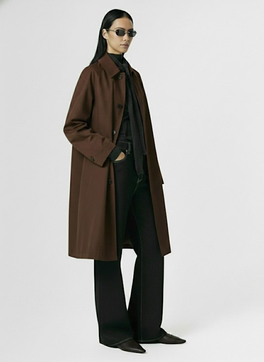 Lemaire: High waist curved cotton pants - Black - women_1 | Luisa Via Roma