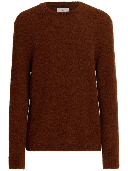 Seven Gauge: Wool blend bouclé crewneck sweater - men_0 | Luisa Via Roma