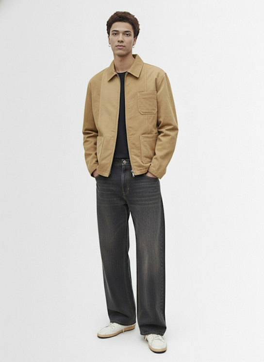 Golden Goose: Journey padded cotton blend jacket - Pale Khaki - men_1 | Luisa Via Roma