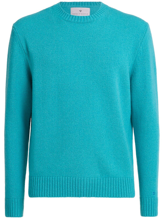 Seven Gauge: Wool knit crewneck sweater - men_0 | Luisa Via Roma