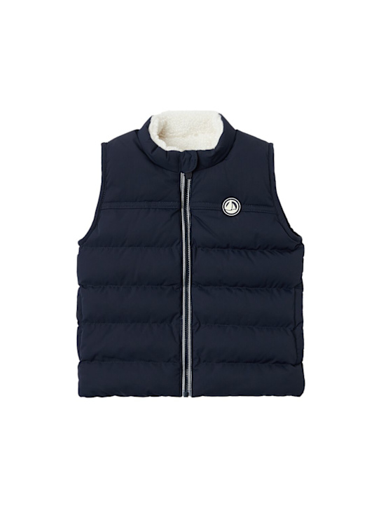 Petit Bateau: Nylon puffer vest - Navy - kids-girls_0 | Luisa Via Roma