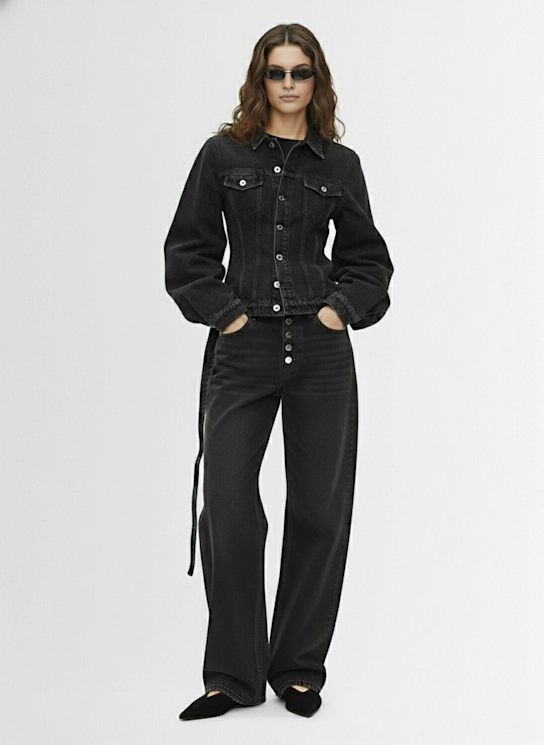 Jean Paul Gaultier: Fitted jacket w/ oversized sleeves - Vintageblack - women_1 | Luisa Via Roma
