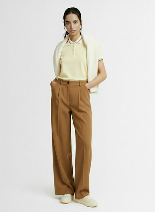 Moncler: Polo cotton jersey logo top - Yellow - women_1 | Luisa Via Roma