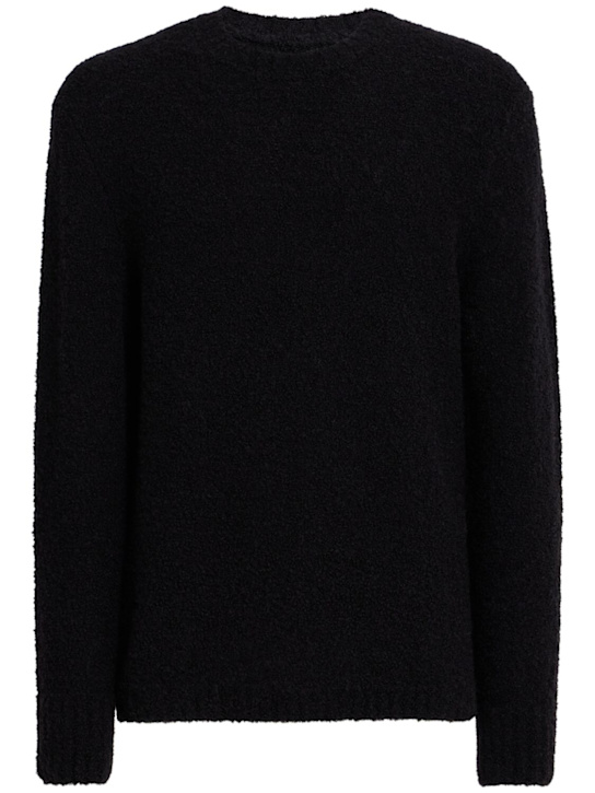 Seven Gauge: Wool blend bouclé crewneck sweater - men_0 | Luisa Via Roma