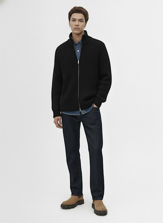 Moncler: Alpaca & wool zip-up cardigan - men_1 | Luisa Via Roma
