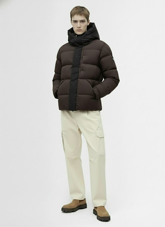Moncler: Madeira nylon down jacket - Brown Bean - men_1 | Luisa Via Roma