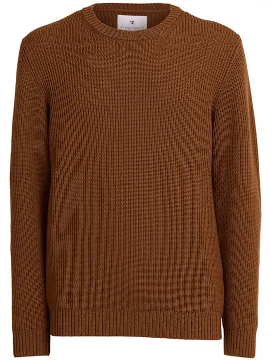 Seven Gauge: Wool knit crewneck sweater - men_0 | Luisa Via Roma