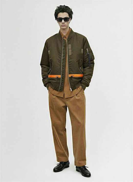 Sacai: Nylon twill jacket - D/Khaki - men_1 | Luisa Via Roma
