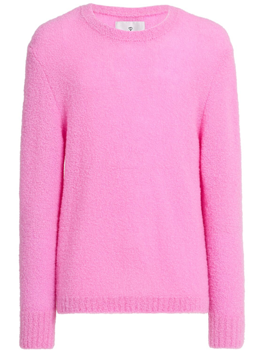 Seven Gauge: Wool blend bouclé crewneck sweater - men_0 | Luisa Via Roma