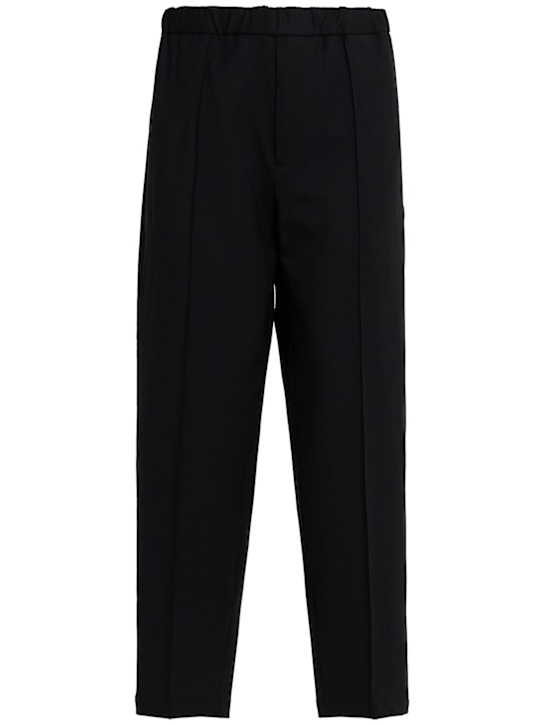 Seven Gauge: Pleated cotton blend pants - Black - men_0 | Luisa Via Roma