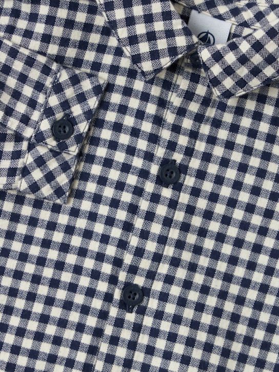 Petit Bateau: Printed cotton shirt - Schwarz/Weiß - kids-girls_1 | Luisa Via Roma