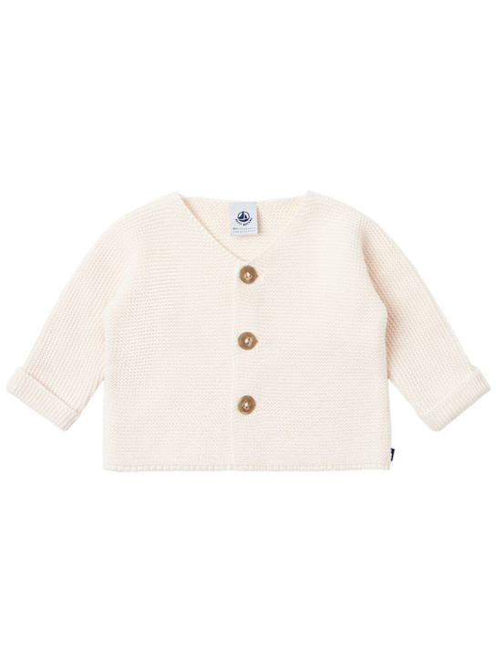 Petit Bateau: Cotton cardigan - Beige - kids-boys_0 | Luisa Via Roma