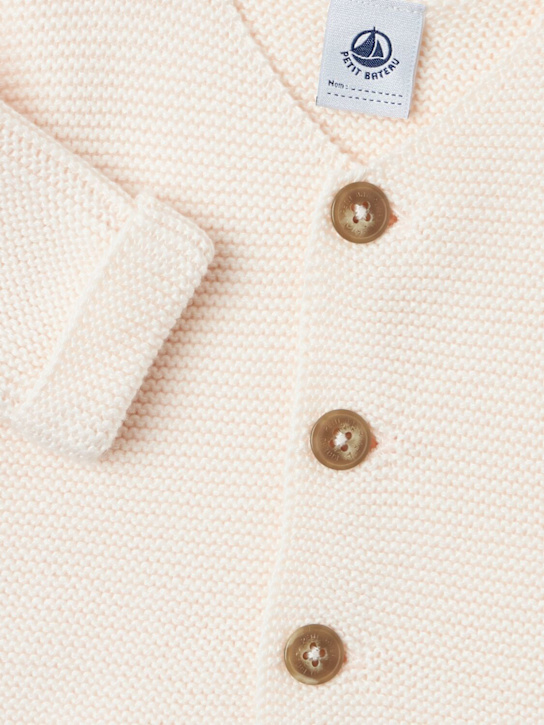 Petit Bateau: Cotton cardigan - Beige - kids-boys_1 | Luisa Via Roma