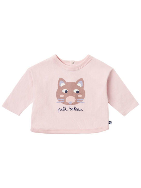Petit Bateau: Printed cotton t-shirt - Rosa - kids-girls_0 | Luisa Via Roma