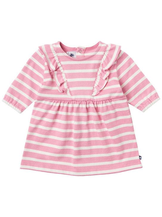 Petit Bateau: Printed cotton dress - Pink/White - kids-girls_0 | Luisa Via Roma