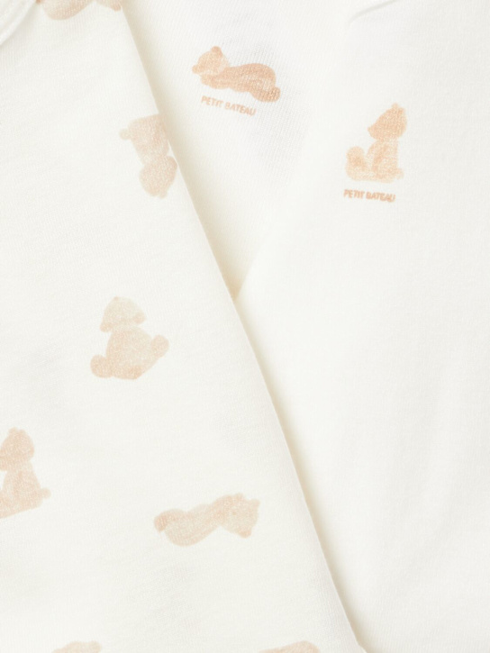 Petit Bateau: Set of 3 printed cotton bodysuits - Blanco/Beige - kids-girls_1 | Luisa Via Roma