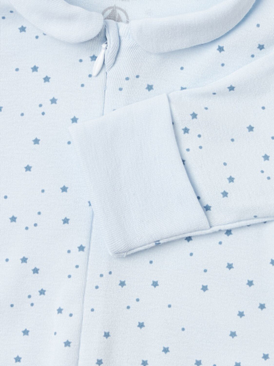 Petit Bateau: 印花棉质连体衣 - 浅蓝色 - kids-girls_1 | Luisa Via Roma