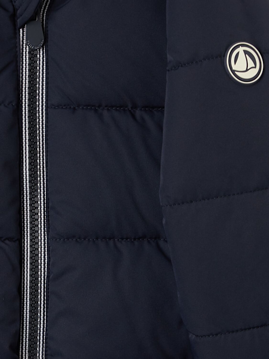 Petit Bateau: Hooded poly puffer jacket - Dunkelblau - kids-girls_1 | Luisa Via Roma