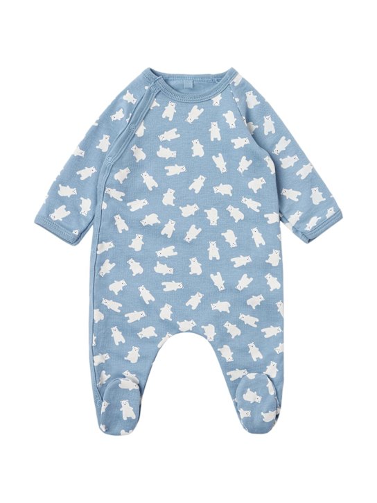 Petit Bateau: Printed cotton romper - Azul - kids-girls_0 | Luisa Via Roma