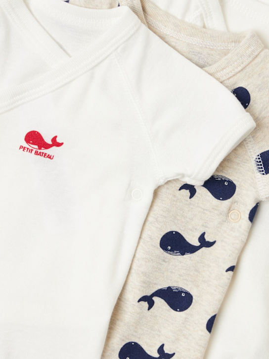 Petit Bateau: Set of 3 printed cotton bodysuits - Multicolor - kids-girls_1 | Luisa Via Roma