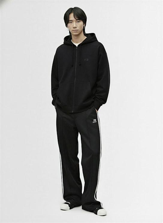 Y-3: Cotton blend zip hoodie - men_1 | Luisa Via Roma