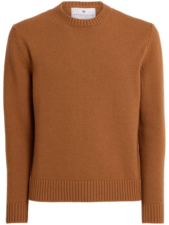 Seven Gauge: Wool knit crewneck sweater - men_0 | Luisa Via Roma