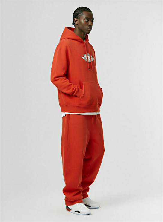 Jordan: Rare Air cotton hoodie - Chile Red - men_1 | Luisa Via Roma