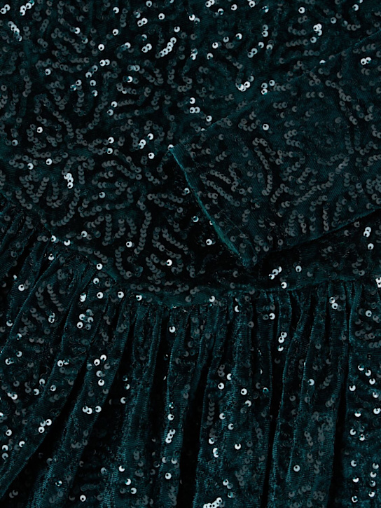 Konges Sløjd: Sequined velvet party dress - Verde - kids-girls_1 | Luisa Via Roma