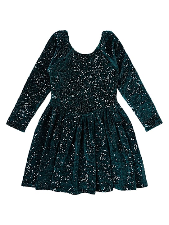 Konges Sløjd: Sequined velvet party dress - Verde - kids-girls_0 | Luisa Via Roma