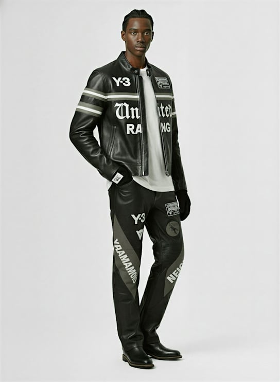 Y-3: Pantaloni da moto Dainese NBHD in pelle - men_1 | Luisa Via Roma