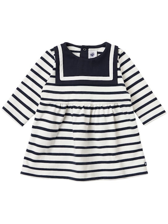 Petit Bateau: Printed cotton dress - Blanco/Azul - kids-girls_0 | Luisa Via Roma