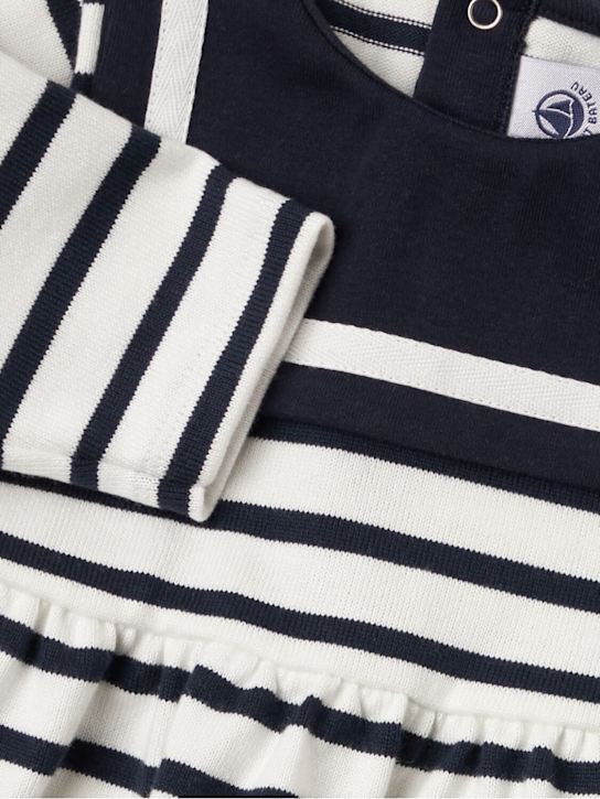 Petit Bateau: Printed cotton dress - Blanco/Azul - kids-girls_1 | Luisa Via Roma