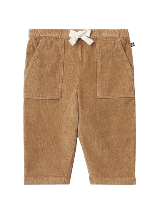 Petit Bateau: Cotton jersey pants - Café - kids-girls_0 | Luisa Via Roma
