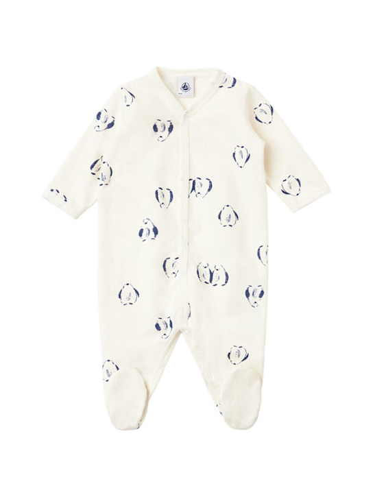 Petit Bateau: Printed cotton romper - Weiß - kids-girls_0 | Luisa Via Roma
