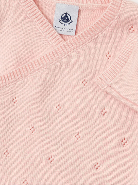 Petit Bateau: Cotton & wool knit cardigan - Rosa - kids-girls_1 | Luisa Via Roma