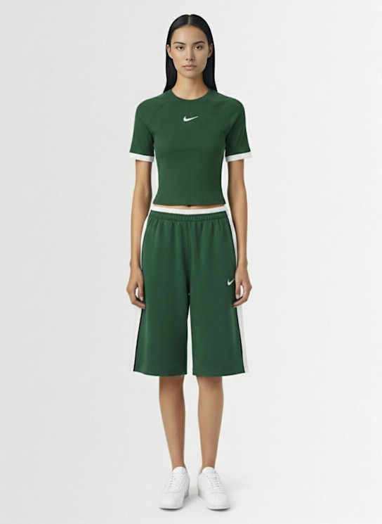 Nike: Top ajusté à manches courtes - Fir/Sail - women_1 | Luisa Via Roma