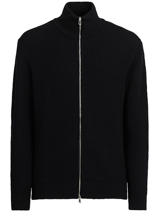 Seven Gauge: Wool knit zip-up sweater - men_0 | Luisa Via Roma