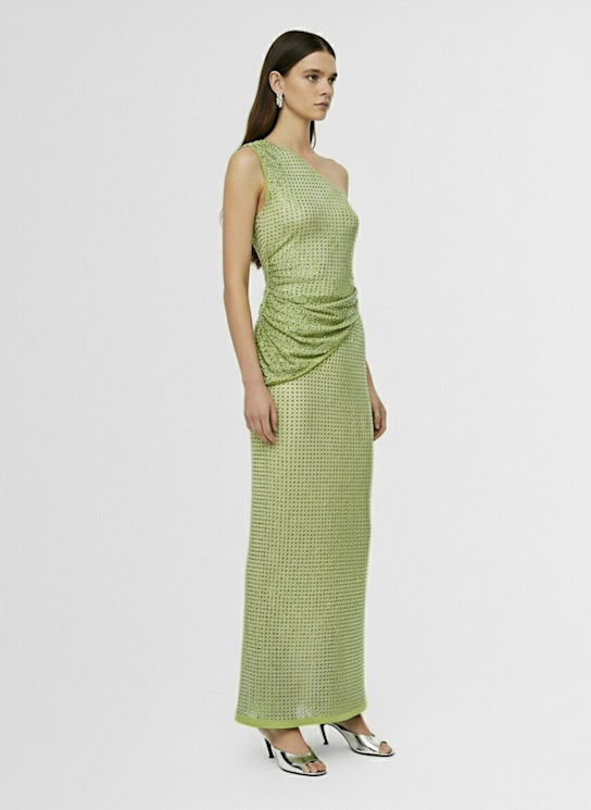 Christopher Esber: Cirrus cutaway one-shoulder dress - Green - women_1 | Luisa Via Roma