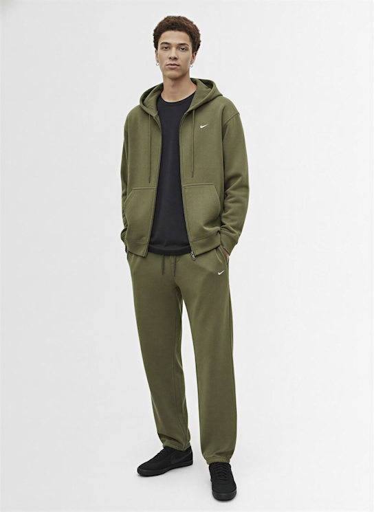 Nike: Sweatshirt aus Baumwollfleece „Life“ - Medium Olive/Me - men_1 | Luisa Via Roma