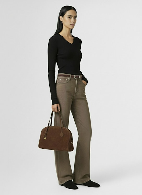 Tonywack: Super fine wool rib v-neck sweater - ブラック - women_1 | Luisa Via Roma