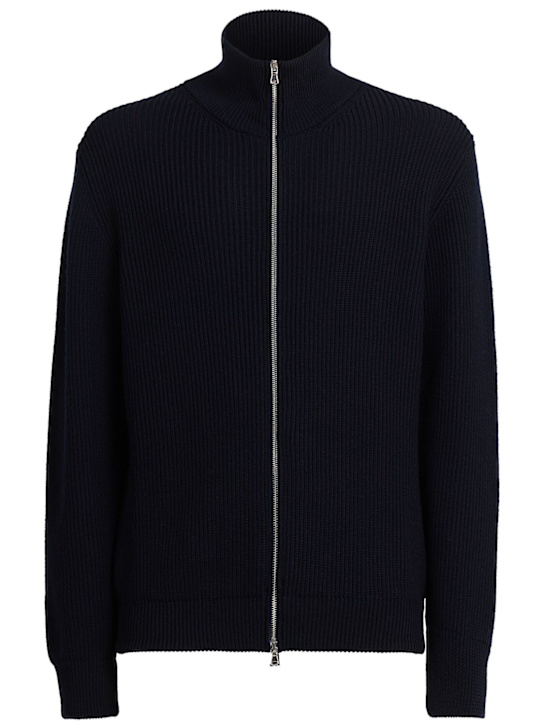 Seven Gauge: Wool knit zip-up sweater - men_0 | Luisa Via Roma