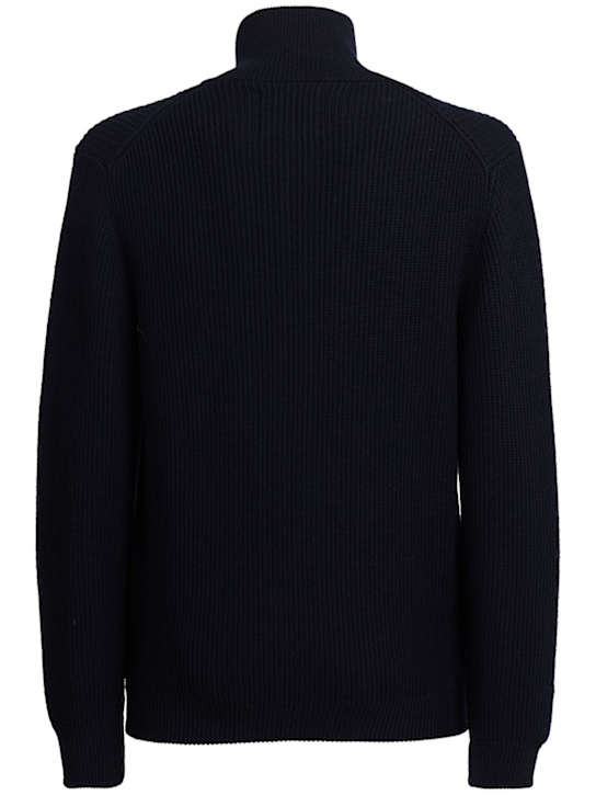 Seven Gauge: Wool knit zip-up sweater - men_1 | Luisa Via Roma