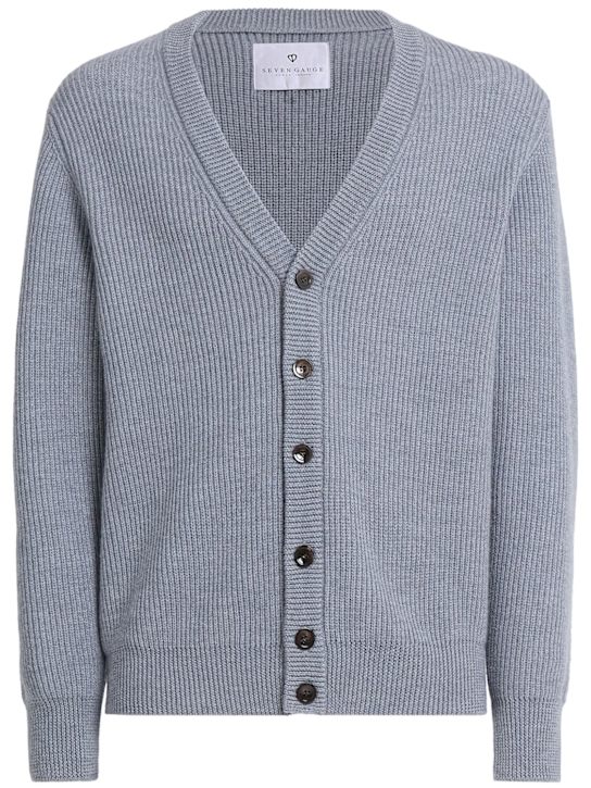 Seven Gauge: Wool knit cardigan - men_0 | Luisa Via Roma