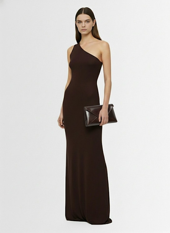 Rick Owens: One-shoulder gown - Brown - women_1 | Luisa Via Roma