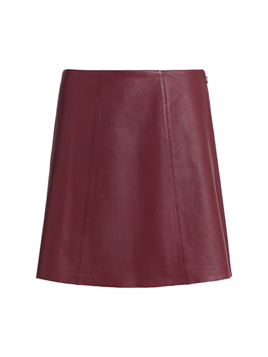 By Malene Birger: Namia leather mini skirt - バーガンディー - women_0 | Luisa Via Roma