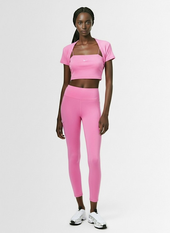 Nike: Crop top Chill 2-en-1 en maille côtelée - women_1 | Luisa Via Roma
