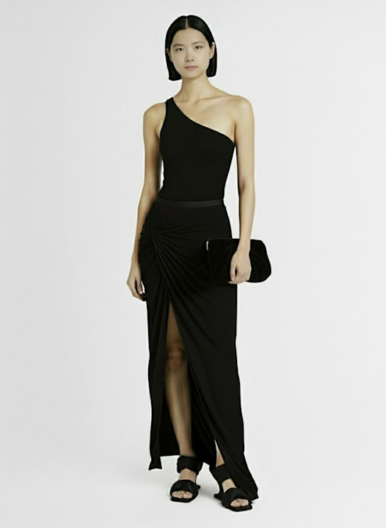Rick Owens: Edfu twisted long skirt - Black - women_1 | Luisa Via Roma