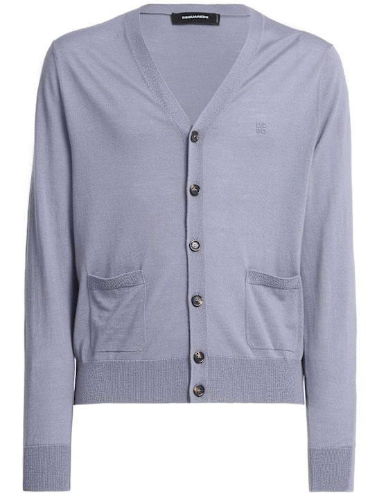 Dsquared2: 针织开衫 - 灰色 - men_0 | Luisa Via Roma