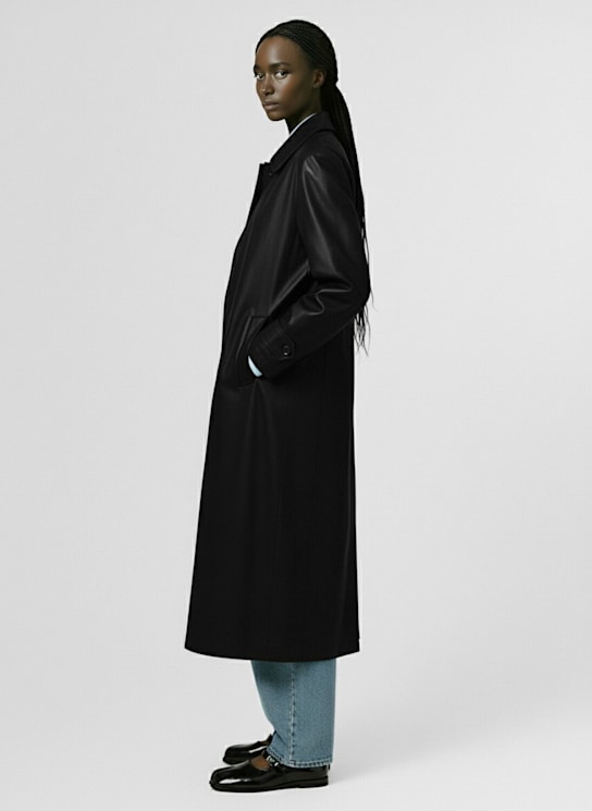 Maison Margiela: Peached long trench coat - Black - women_1 | Luisa Via Roma