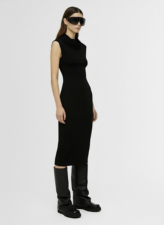 Rick Owens: Vestido corto drapeado - Negro - women_1 | Luisa Via Roma